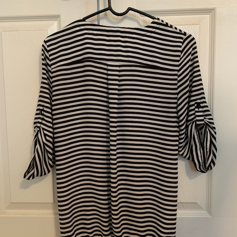 Black/White Stripe Blouse.